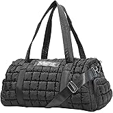 Gym Bag with Shoe Compartment and Yoga mat holder, Duffle Bag with Wet Pocket and Cup holder 40 oz, Weekender Bag, Carry On Overnight Bag for Women with Toiletry Bag (Black)