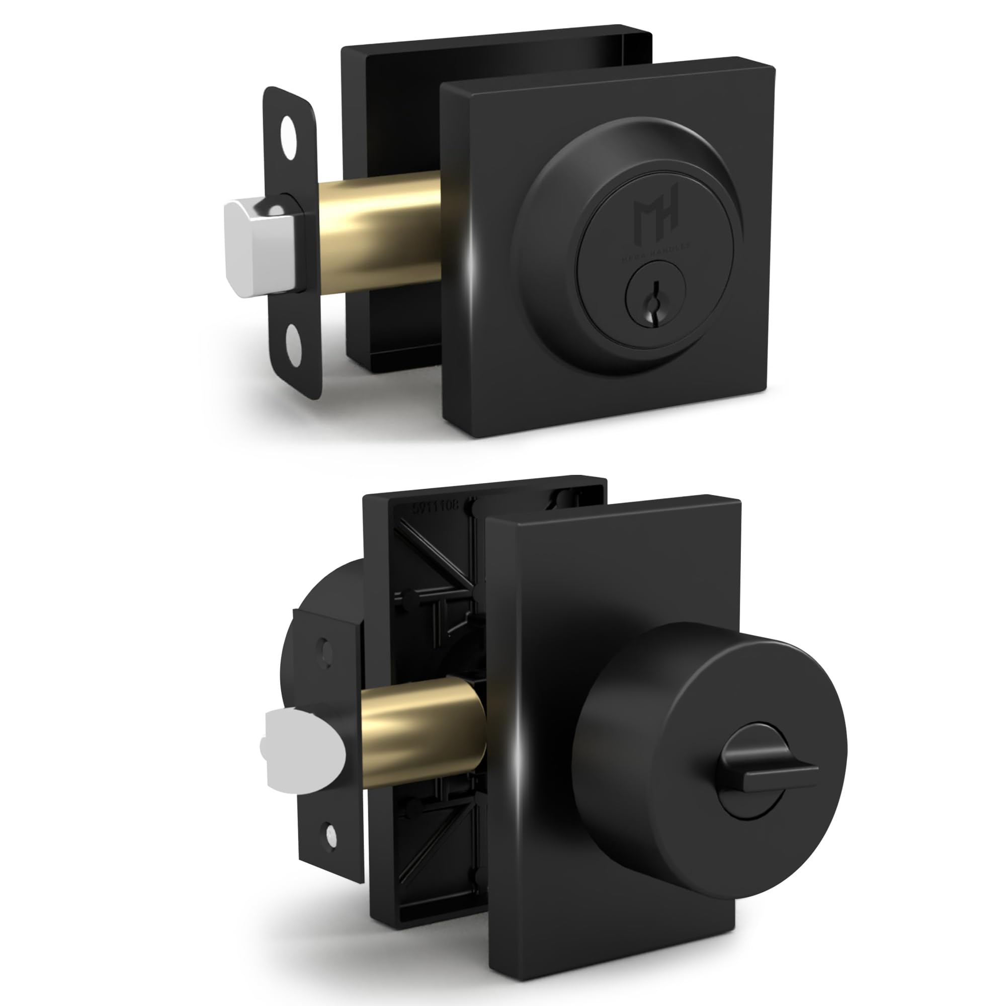 Photo 1 of Mega Handles Laura Entry Door Knobs & Deadbolt Lock - 1 Pack Reversible Matte Black Door Knob & Deadbolt Combo for Interior/Exterior Doors, Fits All Standard Door Sizes - Matte Black