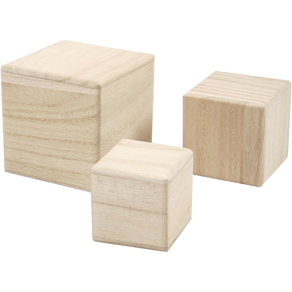 Empress Wood Lot de 3 Cubes en Bois 568 cm Amazon.fr Commerce