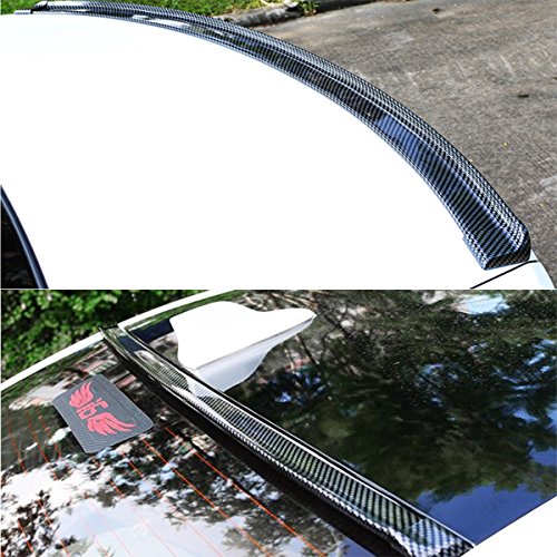 COOL·CAR 4.9ft (150cm) Universal Black Carbon Fiber Trunk Spoiler Lip Kit Car Rear Spoiler Exterior Rear Spoiler Kit Universal Fits for Most Cars Punch-Free Installation (Carbon Black long150cm)