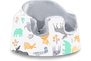 SMTTW Seat Cover Compatible with Bumbo Seat, Summer Cooling Breathable Seat Cover for Baby Boy Girl(Grey Animals)