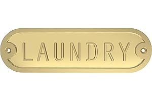 Franklin Brass Derby Laundry Door Sign Metal Interior Door Plaque in Brushed Gold HHIDPL-BRG-U