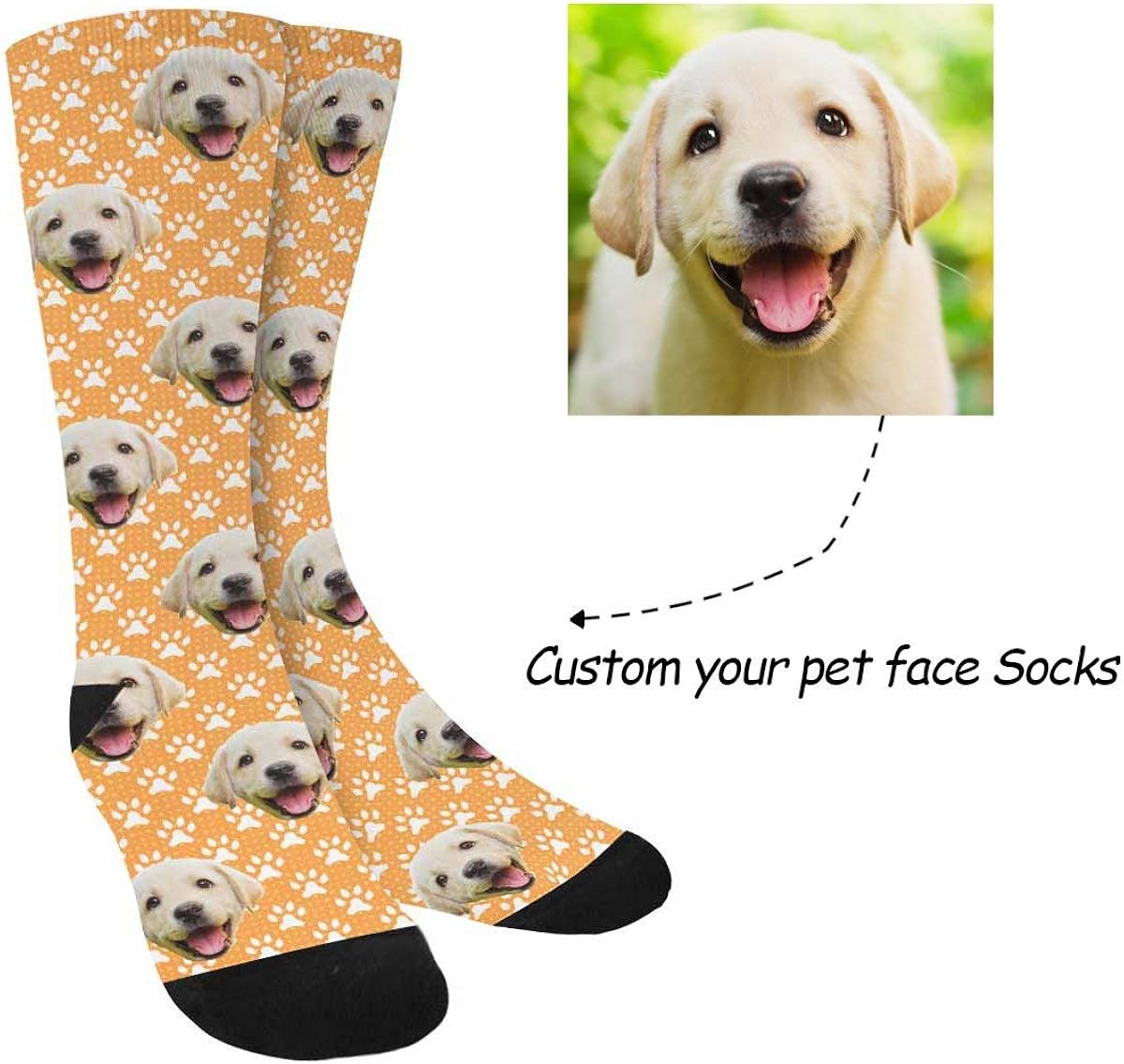 put pets face on socks