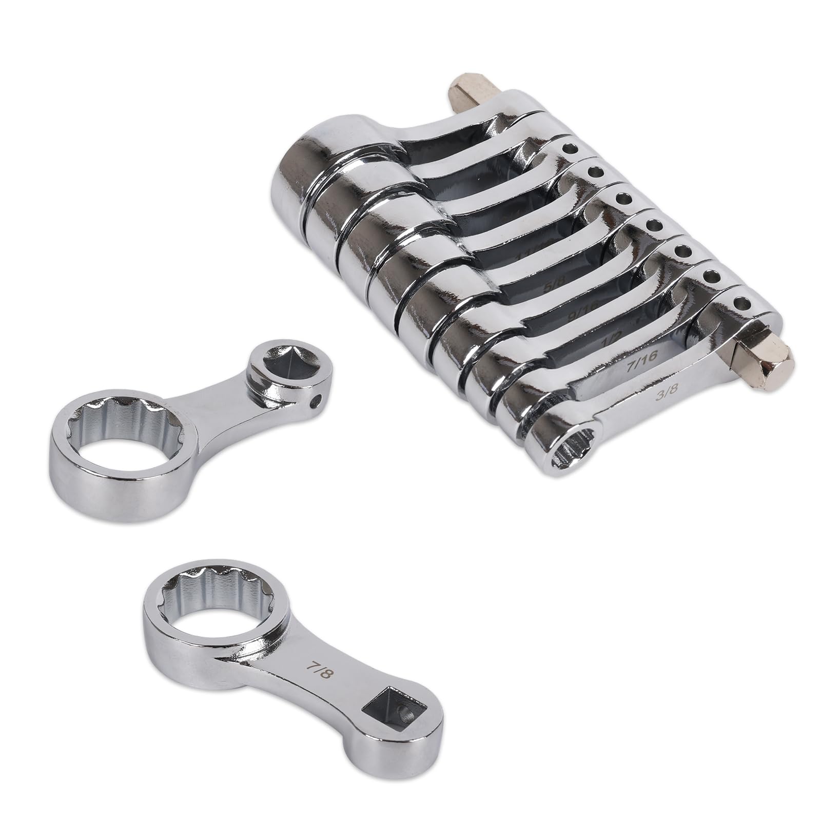 Photo 1 of 9-Piece Torque Adapter Set - 12-Point Box End Torque Adapter Extension Set - 3/8-Inch Drive for Hard to Reach Places - Includes 3/8", 7/16", 1/2", 9/16", 5/8", 11/16", 3/4", 13/16", 7/8"