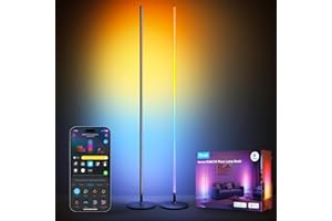 Govee RGBIC Floor Lamp Basic 2-Pack, Compatible with Alexa, LED Smart Standing Lamp with Voice Control, Color Changing Bedside Floor Lamp for Bedroom, Nightstand Corner Lights, Black