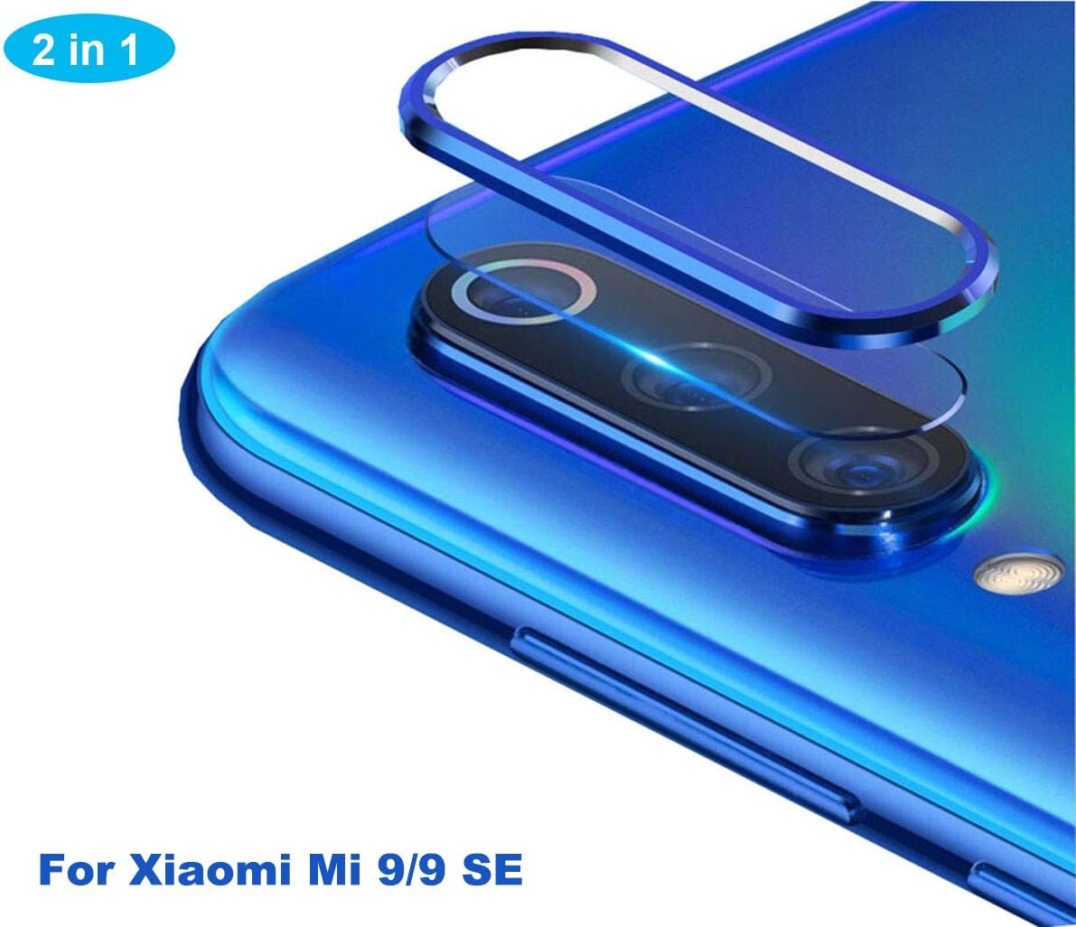 NOKOER Camera Lens Protector for Xiaomi Mi 9 SE, [2 in 1] Camera Lens Protector Ring + Camera Lens Tempered Glass Protector Film, 360 Degree Protection [Anti-Fall] [Wear Resistant] - Blue