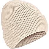 ZOORON 1&2 Unisex Thick Knitted Beanie for Men Women Cuffed Plain Hat Winter Slouchy Ski Beanies