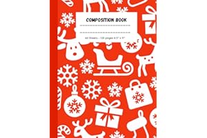 Christmas Print Wide Ruled Composition Notebook:Large (8.5 x 11 inches) - 120 Pages For Homework, Diaries, Holidays Gifts For Adults, For Kids, For Children: 3