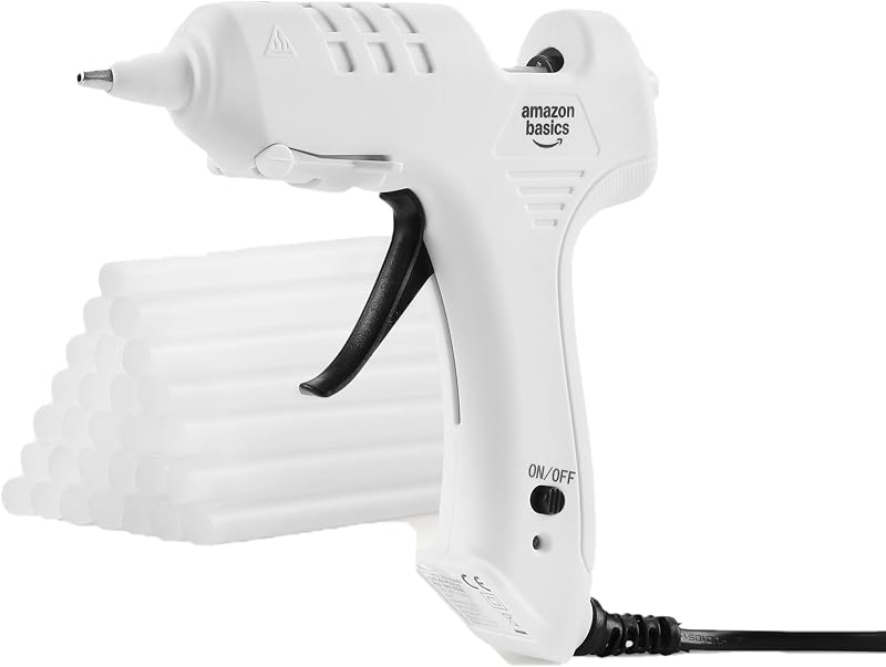 Kit de pistola de pegamento caliente con 30 barras de pegamento, 20 W, Enchufe EU, Blanco
