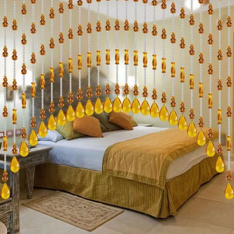 Photo 1 of Rekelola Hanging Glass Door Beads Curtains Valance Self-Adhesive for Doorways Crystals Stran Arched Windows, Clear Crystal Room Partition Curtain Door Frame Beads for Doorways Closets 13
