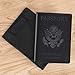 Leather Passport Cover - Passport Holder Case for Men & Women - Black