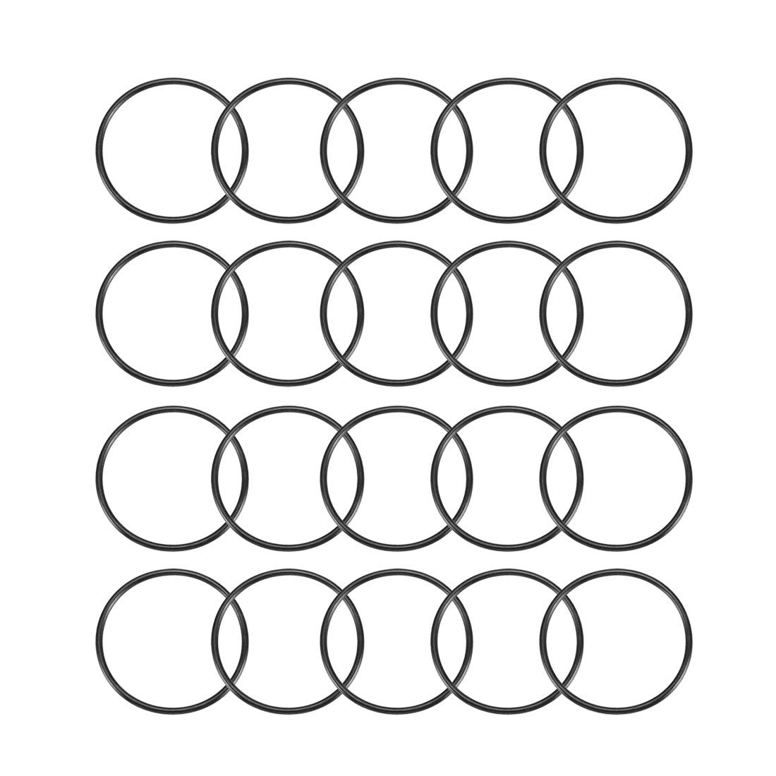 Sourcingmap Nitrile Rubber O-Rings 44mm OD 40mm ID 2mm Width, Metric Sealing Gasket, Pack of 20