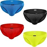 iKingsky Men's Seamless Front Pouch Bikini Underwear Sexy Low Rise Breathable Men Tagless Briefs Underwear