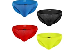 iKingsky Men's Seamless Front Pouch Bikini Underwear Sexy Low Rise Breathable Men Tagless Briefs Underwear
