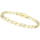 925 Sterling Silver Paperclip Chain Bracelet 3/4/5mm Silver Bracelet for Women Men Silver Bracelet 6.5-9 Inches