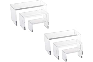 N'ice Packaging Heavy Duty Thick 2 set of 3 Piece Acrylic Riser (6Pcs Total)