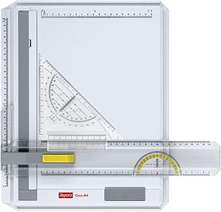Aristo AR70442 Geo-Board Zeichenplatte (Format: A4, schlagfester Kunststoff, inkl. Schnellzeichendreieck AR7090) weiß