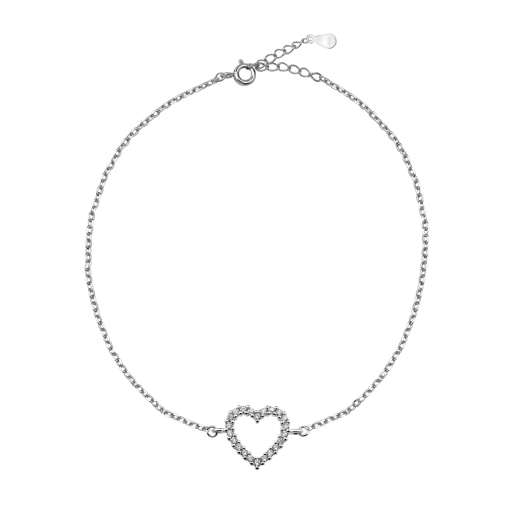 Sofia Milani - Women's Bracelet 925 Silver - with Zirconia Stones - Heart Pendant - 30020