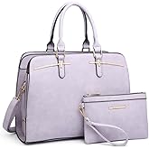 Women Handbag Wallet Tote Shoulder Hobo Bag Top Handle Satchel Purse Set 2pcs with 3 Compartments