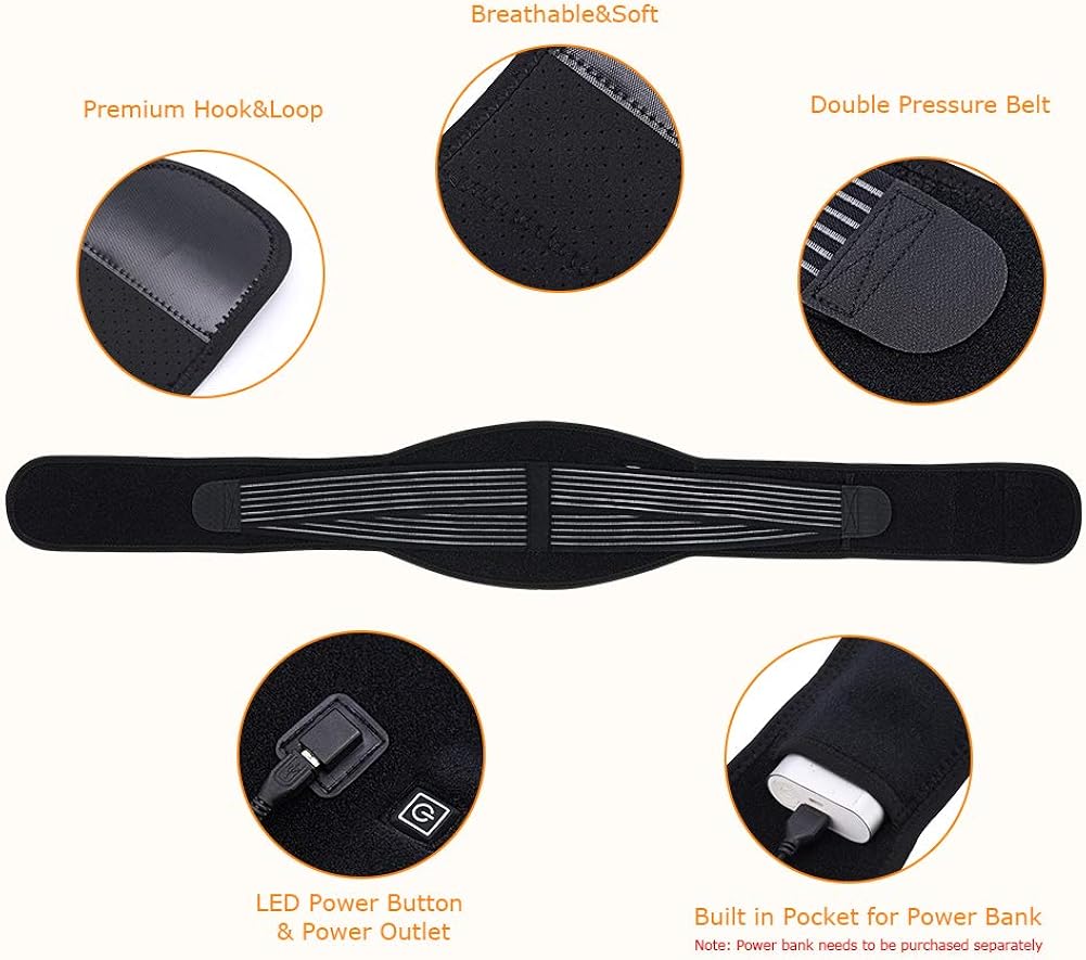 Haofy Electric Heating Waist Belt Wrap, Lower Back Waist Heating Belt