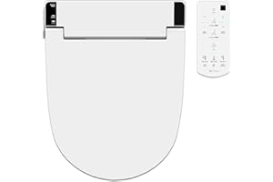 VOVO VB-6100SR Round Bidet Toilet Seat, Warm Water, LED Light, Heated Seat, White, Dryer, Stainless Steel Nozzle, Made in Korea