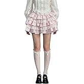 Lolita Kawaii Skirt Women Teen Girl Sweet Cute Ruffle Layered Mini Skirt Y2K High Waist Lace Cake Skirts