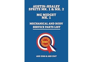 AUSTIN-HEALEY SPRITE MK. 1 & MK. 2 MG MIDGET MK. 1 MECHANICAL AND BODY SERVICE PARTS LIST: AKD 3566 Iss. 6 and AKD 3567 Iss. 3.