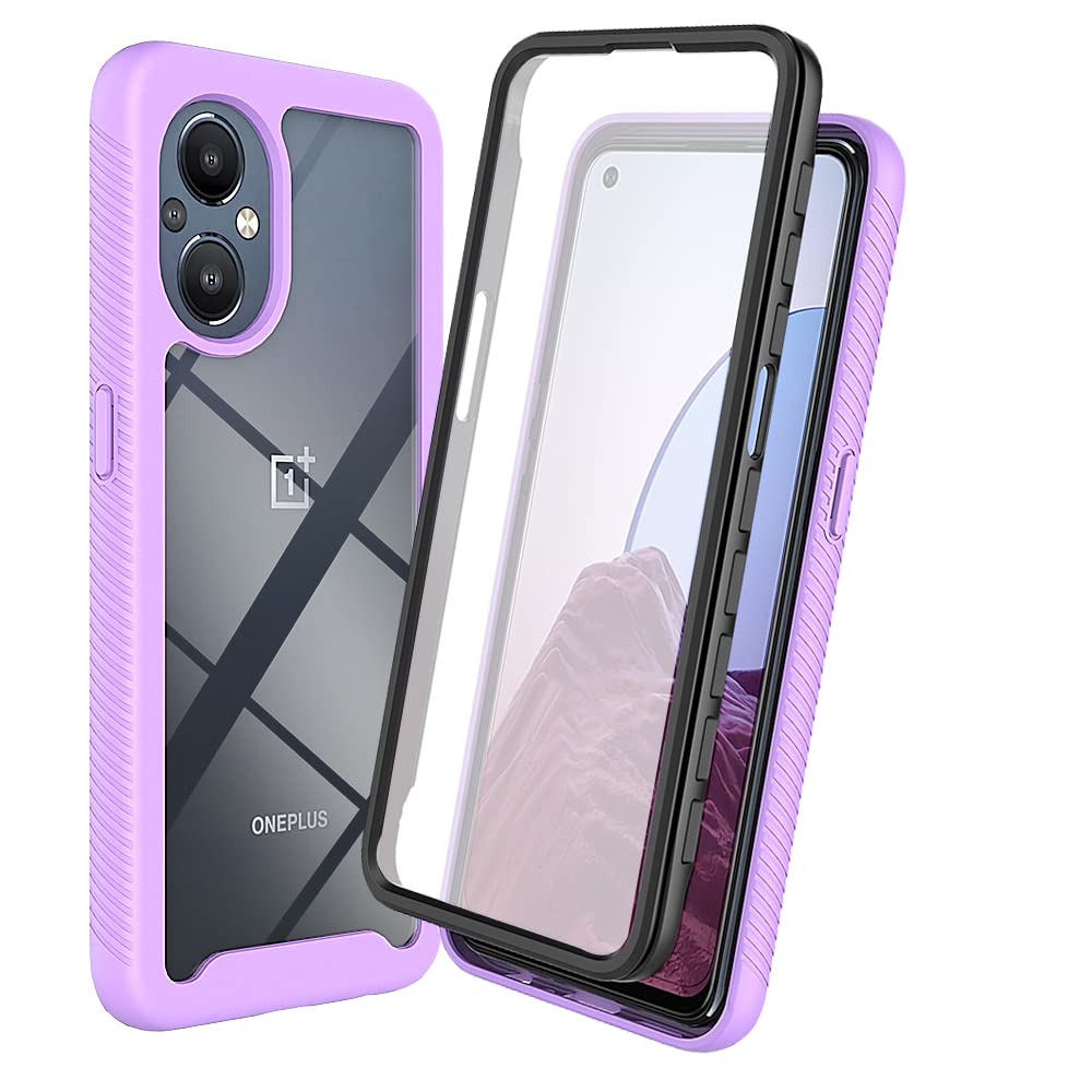 XINNI Case for Oppo Reno8 Lite 5G(Reno 8 Lite 5G), 360 Degree Shockproof Protective All-Round Protection with Built-in Screen Protector, Robust Bumper Outdoor Cover, Light Purple — image 1
