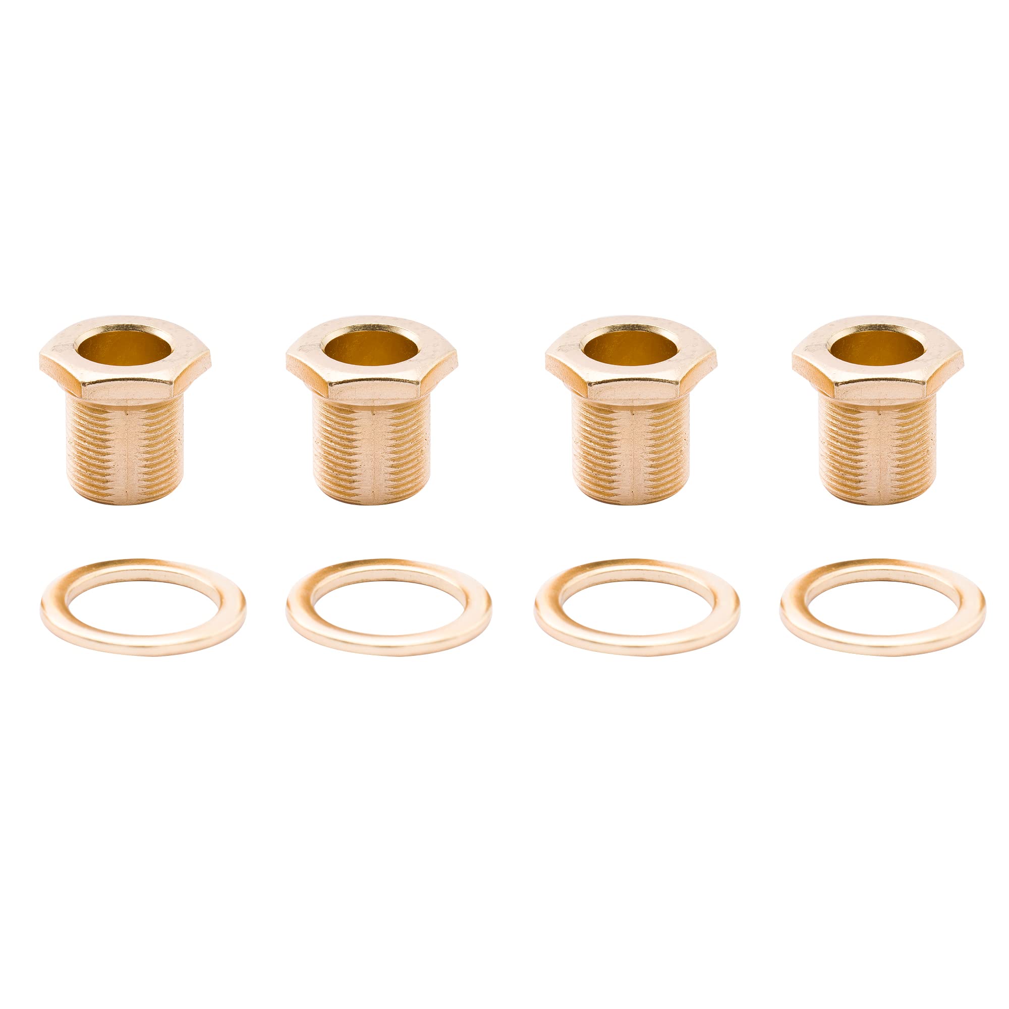 Musiclily Pro 15mm Bass Tuner Bushings and 19mm Washer for Electric Bass Sealed Tuning Pegs Machine Heads, Gold (Set of 4)
