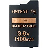 OSTENT Real 1400mAh 3.6V Lithium Ion Li-ion Polymer Rechargeable Battery Pack Replacement Upgraded Version for Sony PSP 2000/3000 PSP-S280 Console Video Games
