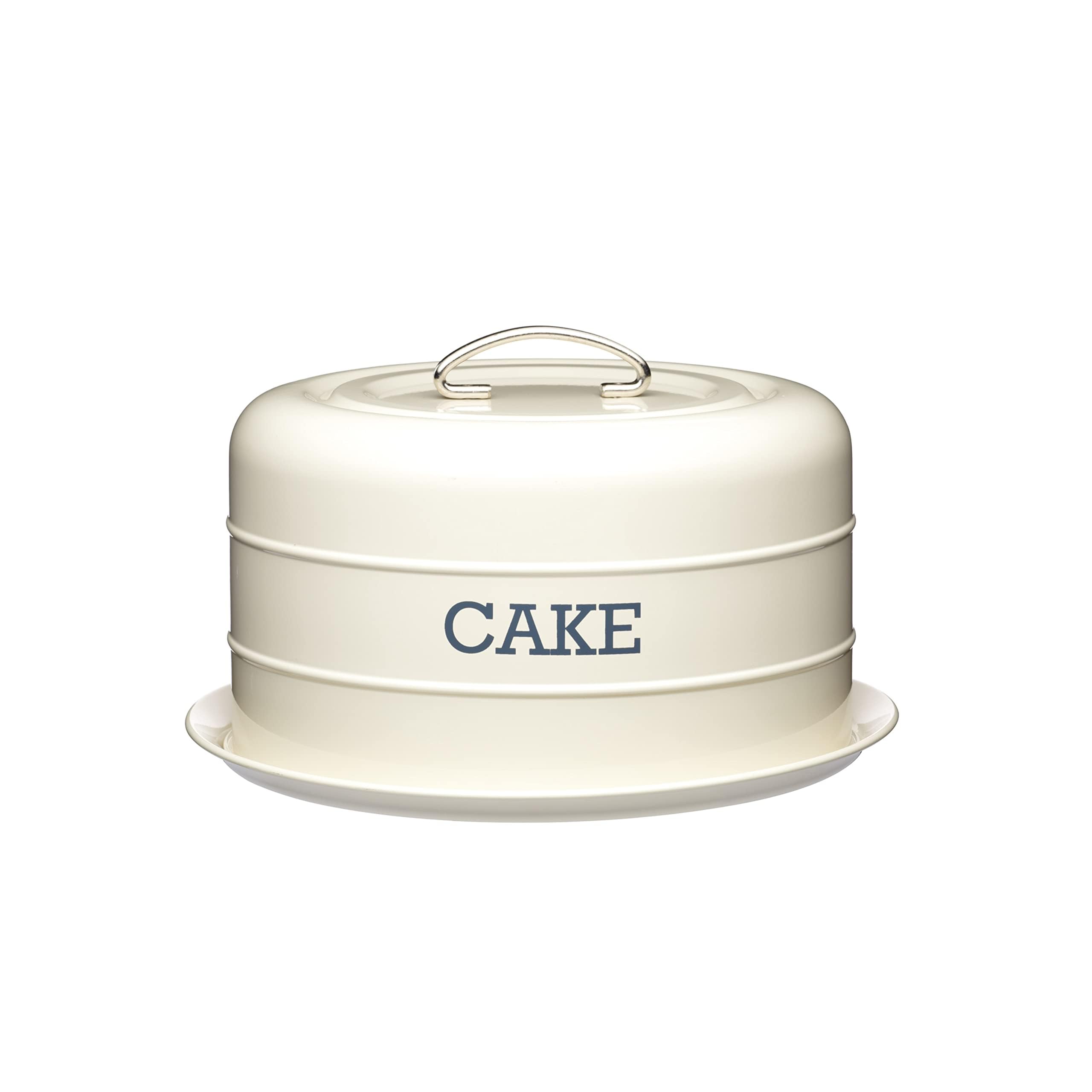 'Living Nostalgia Kitchen Craft Airtight Domed Cake Tin, Cream
