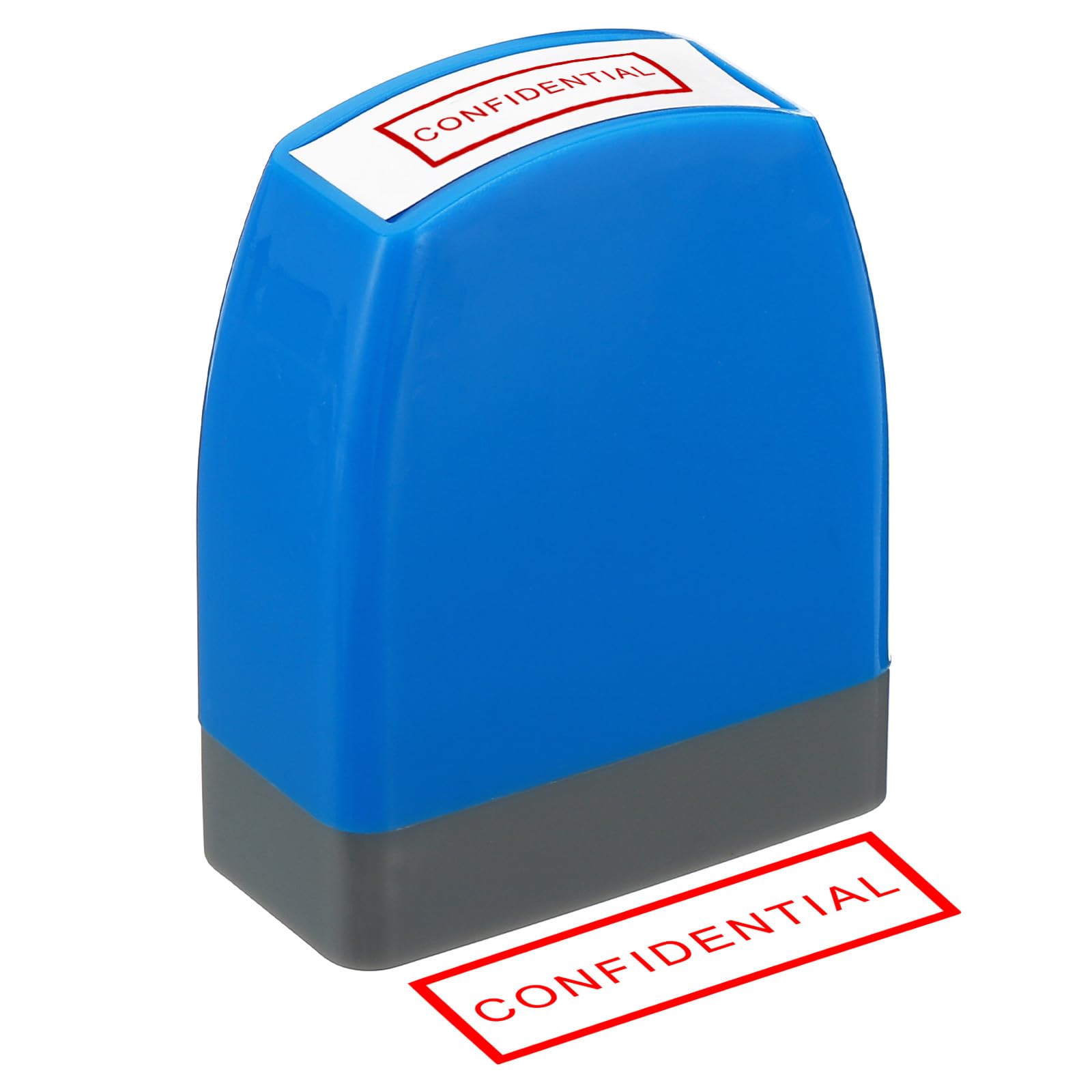 PATIKIL Confidential Stamp Self Inking, Red Ink Office Stamps Pre Inked Message Stamp Refillable Business Stamp Style 1, Blue — image 1