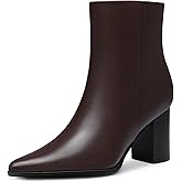 CELLENZ Women Heel Ankle Boots: 3.2 In Chunky Heels, Fashion Pointed Toe Short Boots, Fall Winter Booties for Night out, Office, Business, Weekend, Vacation
