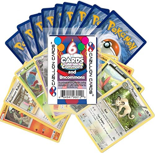 Pokemon Party Favours 6 Card Lot (Commons/Uncommons) Cazillion Cards Repack