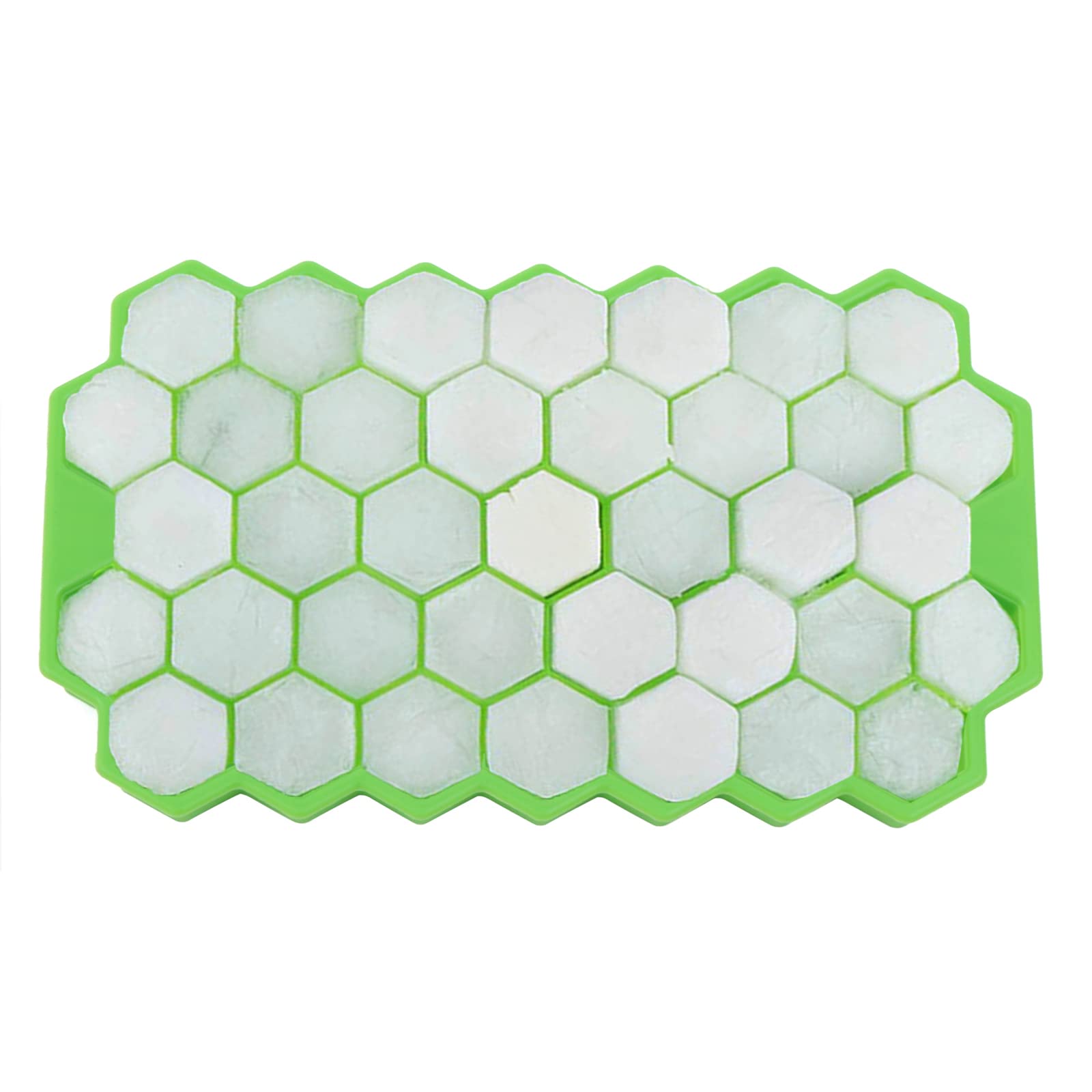 Ice Cube Tray, Ice Trays, Flexible, Stackable Ice Cube Tray with Lids, Silicone ice trays for Whiskey and Cocktail (green)