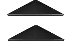 evron Corner Mounting Shelf,Easy to Install Wall Corner Shelf,Wood Immitation with Hole Pattern,Set of 2
