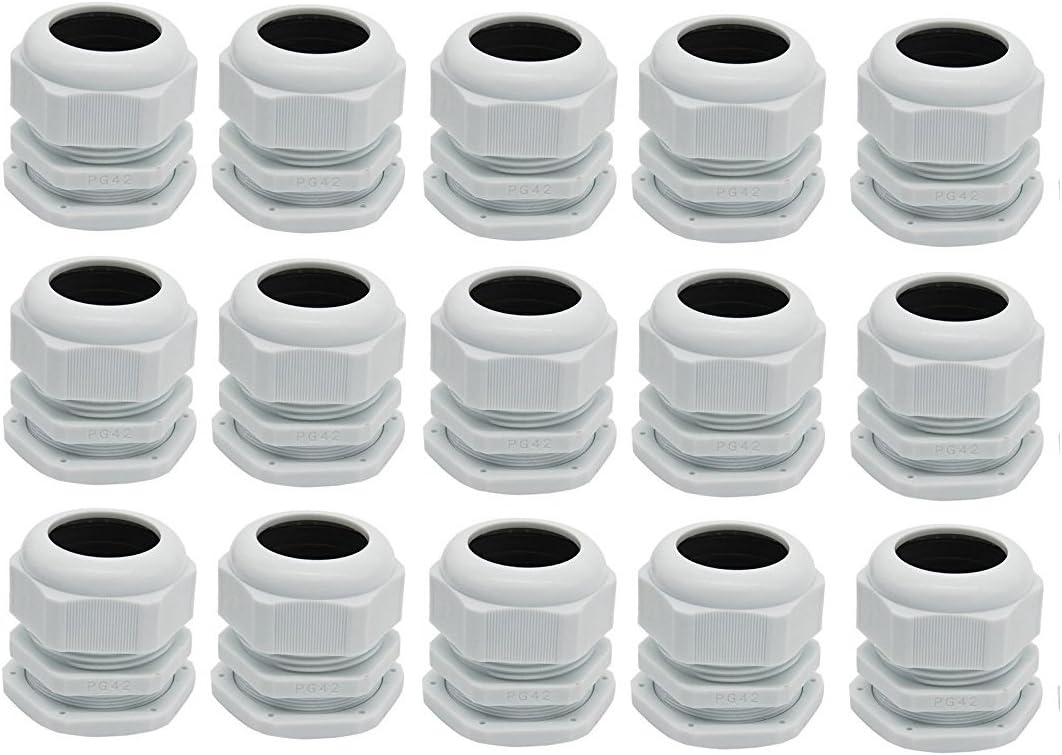 YXQ PG42 Waterproof Cable Gland Joints Adjustable Lock Nut Connector For 3238mm Cable White