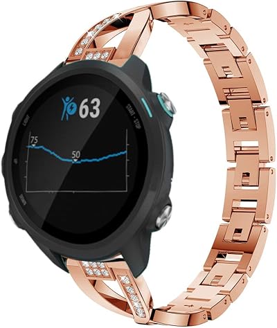 Angersi 20mm Stainless Steel Watch Band Quick Release for Garmin Forerunner 245