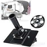 Magnetic Flag Pole Holder for Fifth Wheel RV Hitch – 180° Adjustable Angle, Tool-Free Installation, RV Flag Pole Mount Compatible with Fifth Wheel RV, Campers & Trailers - Black