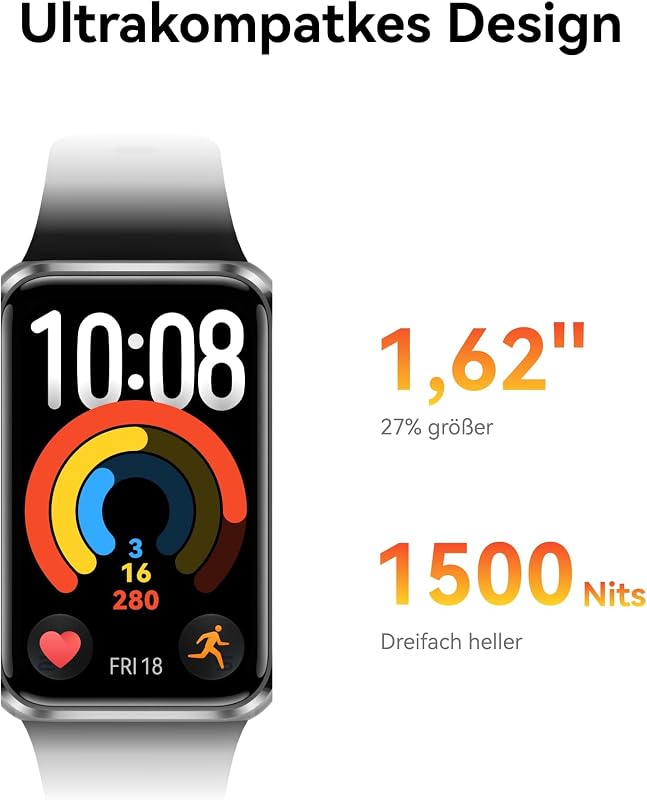 Band 11 Smartwatch, Fitness Tracker, Legierungsgehäuse, Schwarz