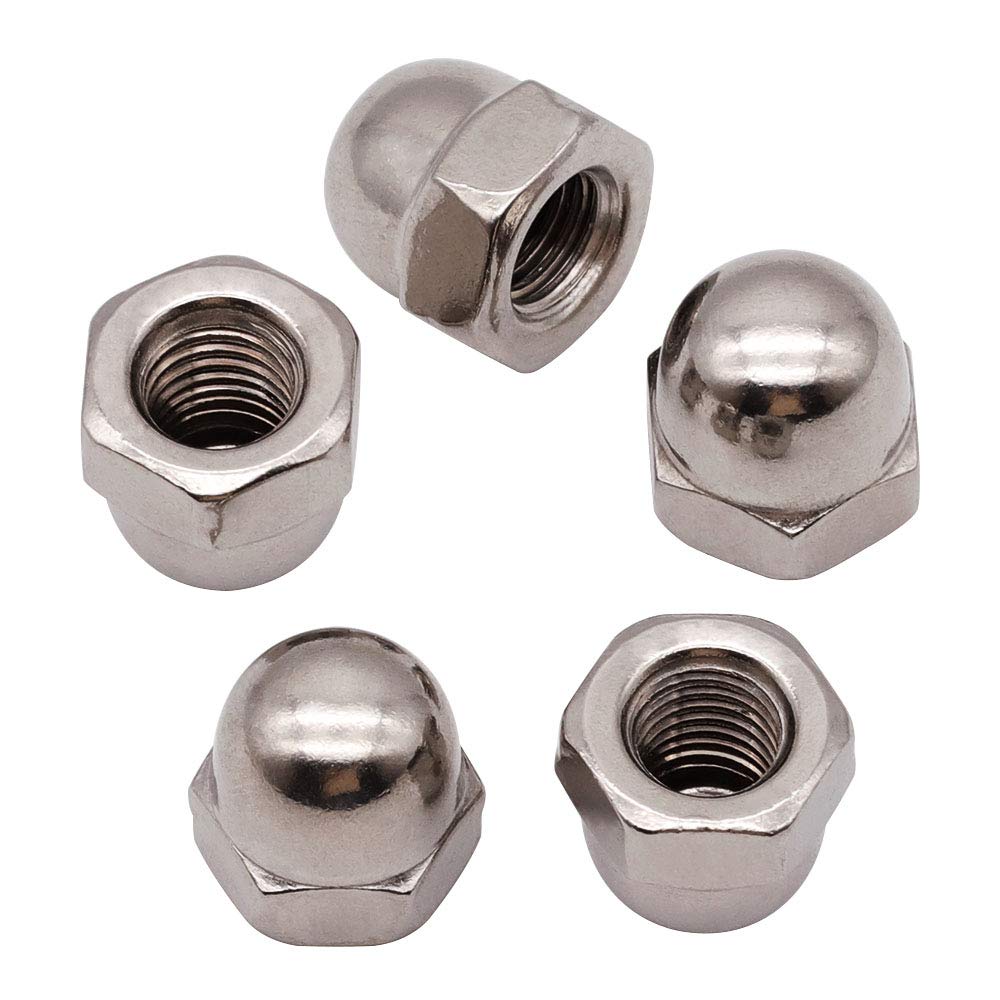 Photo 1 of UNC #8-32 Stainless Steel Acorn Cap Nuts, 304 SS (18/8), Imperial Thread, Bright Finish, Corrosion Resistant Dome Head Cap Nut for DIY & Construction, 50-Pack