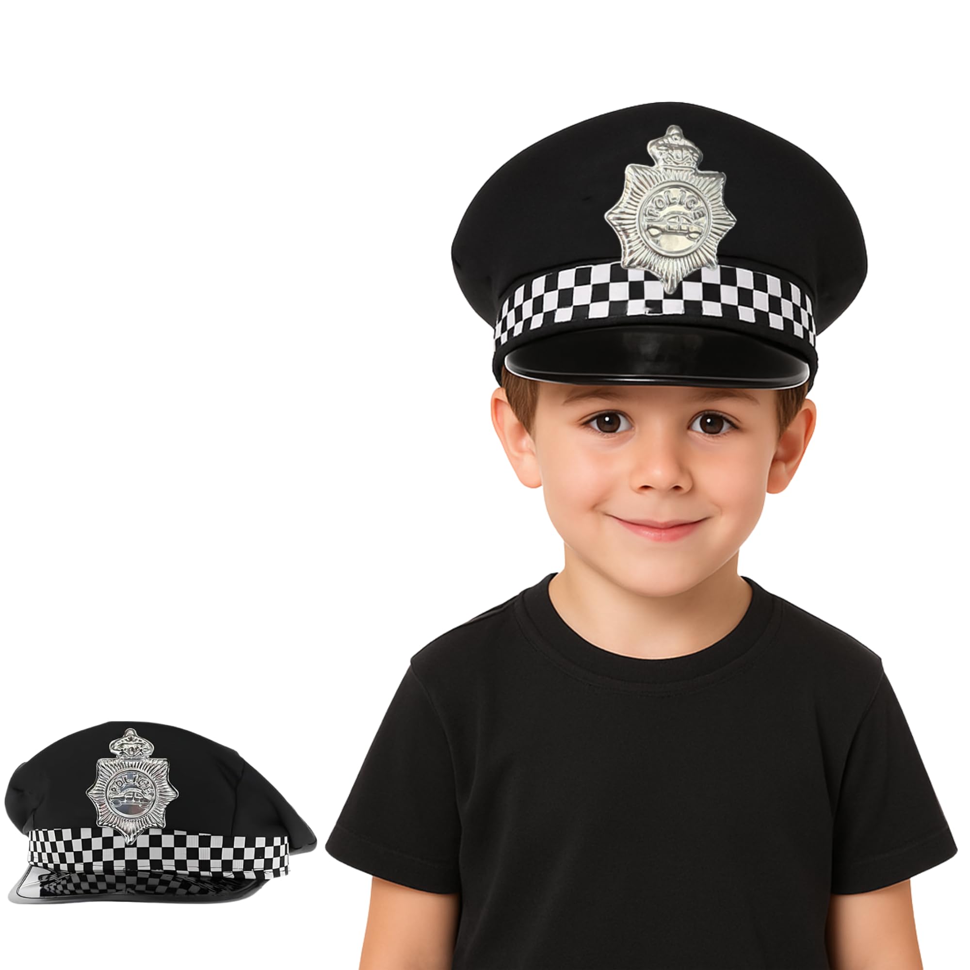 FNA FASHIONS® Children’s Policeman Hat – Kids Police Officer Costume Accessory for Halloween, Fancy Dress, and Role Play