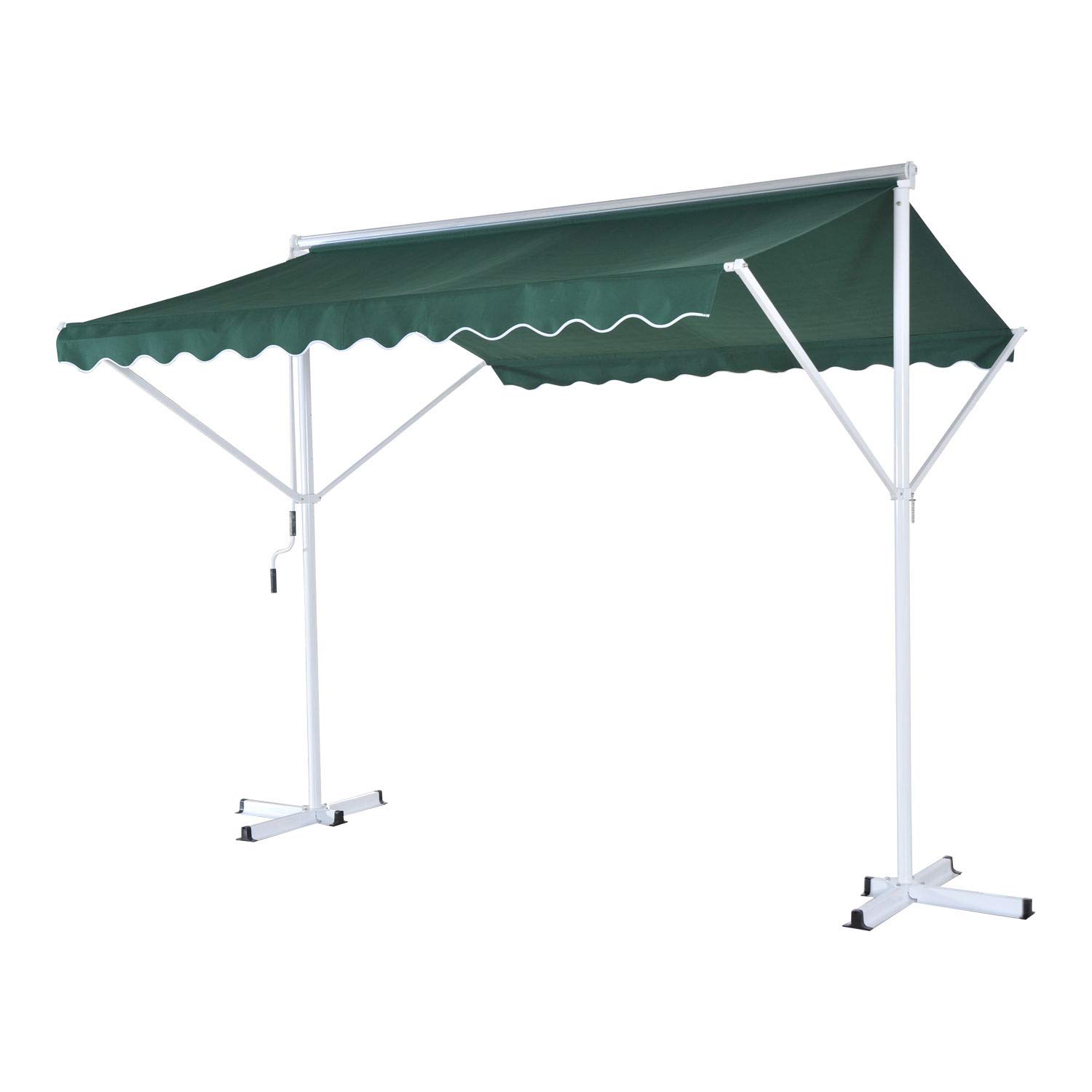 Outsunny 300 X 300cm 2 Side Free Standing Manual Awning Canopy Patio Garden Outdoor Sun Shade Shelter W Winding Handle Green Buy Online In Paraguay At Desertcartcompy Productid 48193155