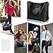 Women Top Handle Satchel Handbags Shoulder Bag Tote Purse Greased Leather Iukio (Black)