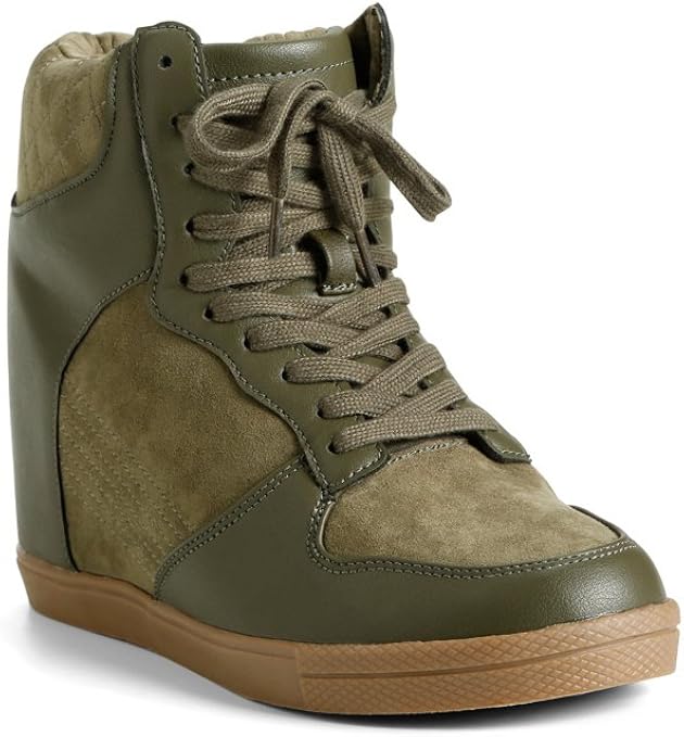 faux suede wedge sneakers