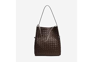 KFLING 2023 Woven Large Bag Cowhide Shoulder Bag Large Capacity Tote Bag Genuine Leather Simple Bucket Bag Underarm Bag (Color : 02, Size : One Size)