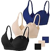 Vinfact 3 Pack Nursing Bras for Breastfeeding Seamless V Neck Maternity Bra Women Pregnancy Breastfeeding Bra