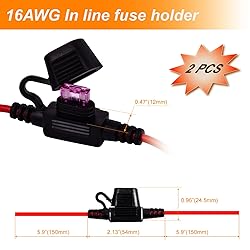 Gaoekoius 2PCS 16AWG Inline Fuse Holder with 10A