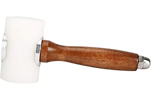 YaeTek DIY Leathercraft Wooden Mallet Leather Carving Hammer Wood Handle Nylon Hammer T Head