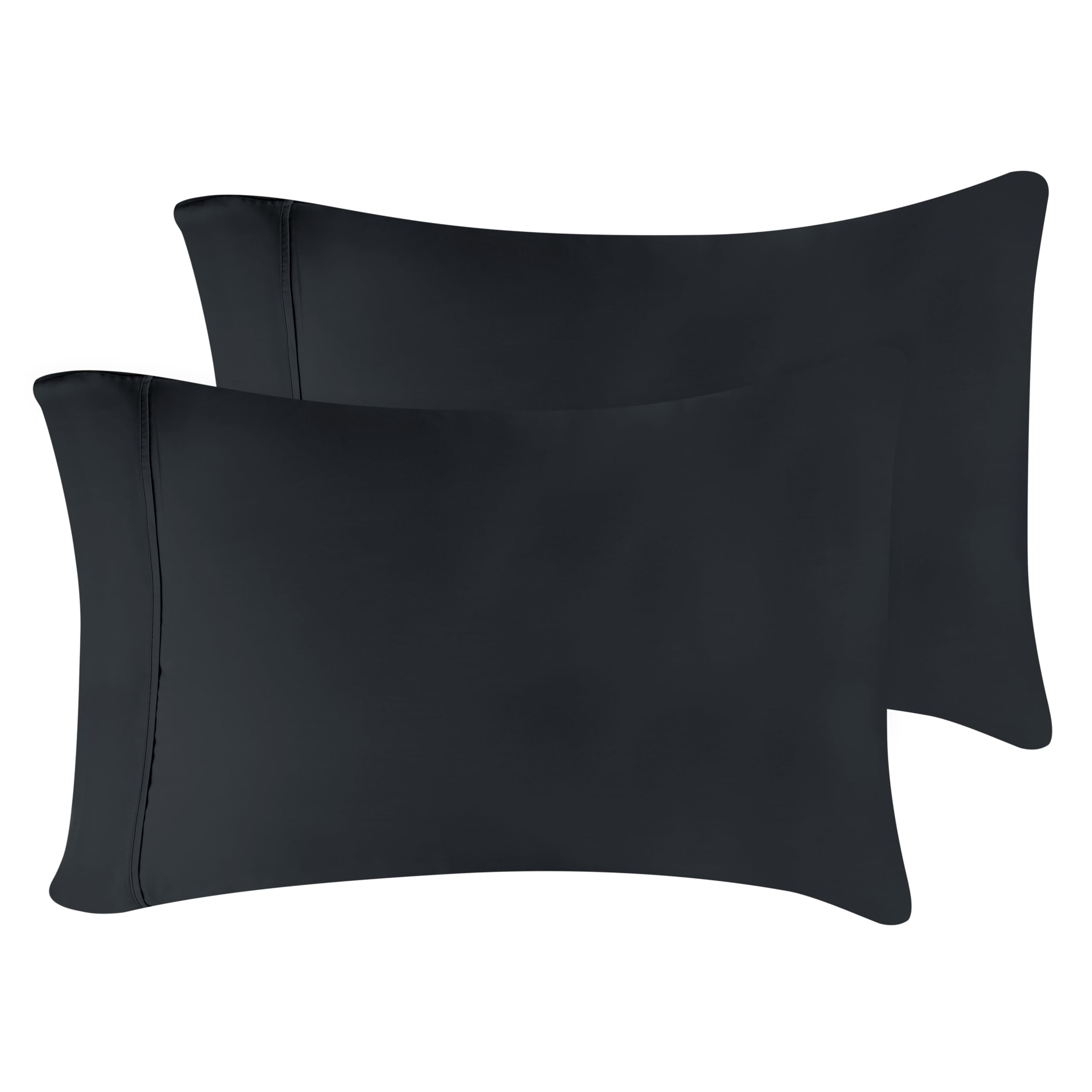 Superior 300 Thread Count Standard Pillowcases (Pair) 100% Modal from Beech, Solid, Black